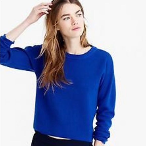J. Crew Blue Cropped Back Zip Sweater never worn - Picture 2 of 7